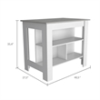 Boahaus Le Kitchen Island (White / Ibiza Marble)