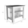 Boahaus Le Kitchen Island (White / Onix)