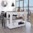 Boahaus Limoges Kitchen Island (White / Light Oak)
