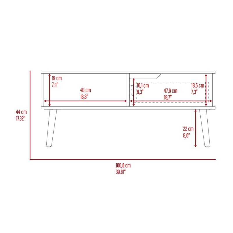 Boahaus Pavia Coffee Table (Dark Walnut)