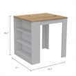 Boahaus Rennes Kitchen Island (White / Pine)