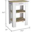 Boahaus Versailles Kitchen Island (White / Light Oak)