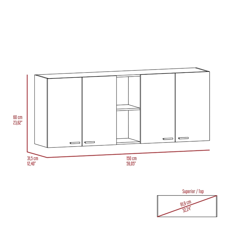 Boahaus Clichy Wall Cabinet (White)