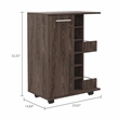 Boahaus Yorkshire Bar Cart (Dark Walnut)