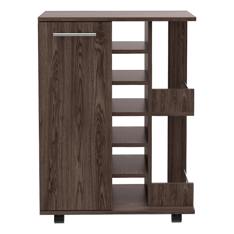 Boahaus Yorkshire Bar Cart (Dark Walnut)