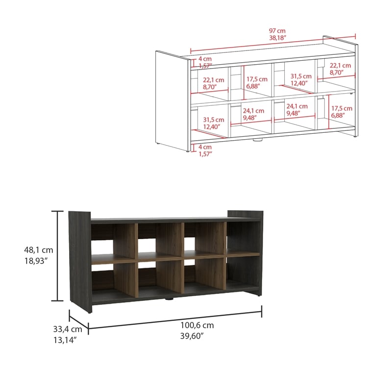 Boahaus Qena Shoe Rack (Carbon Espresso)