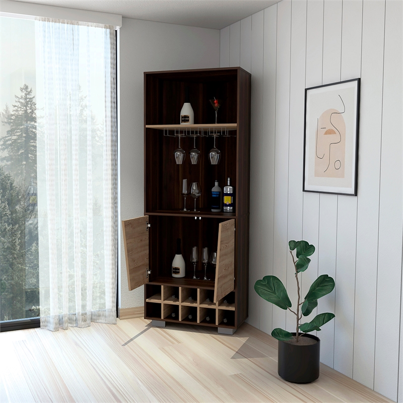 Boahaus Hamilton Bar Cabinet (Dark Oak/Pine)