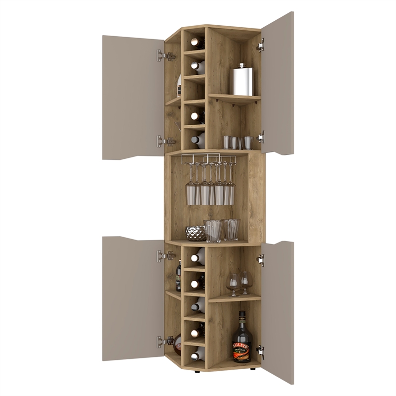 Boahaus Colchester Bar Cabinet (Macadamia/Taupe )