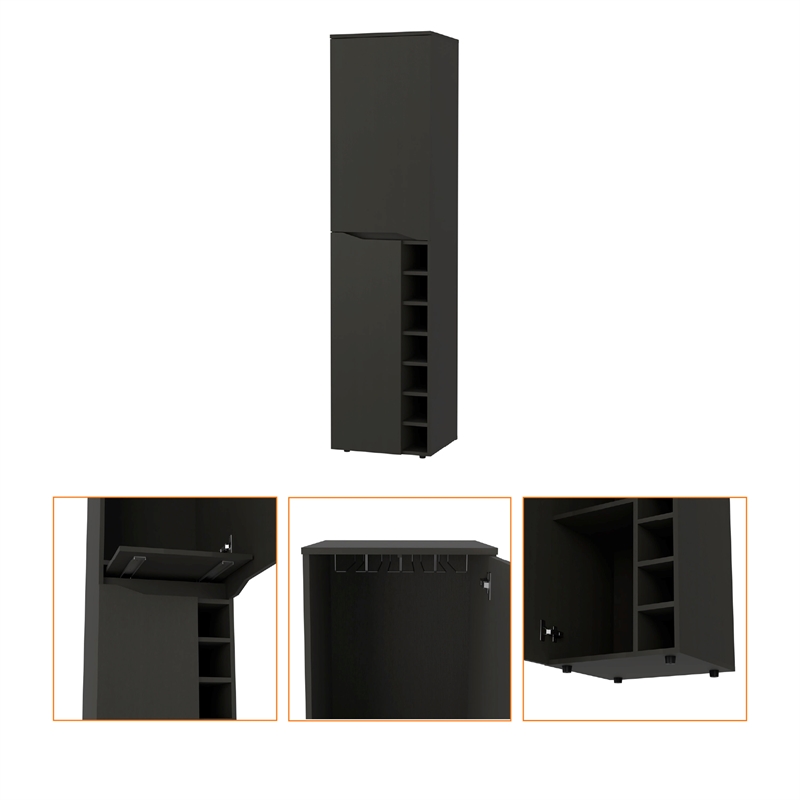 Boahaus Winchester Bar Cabinet (Black Wengue)