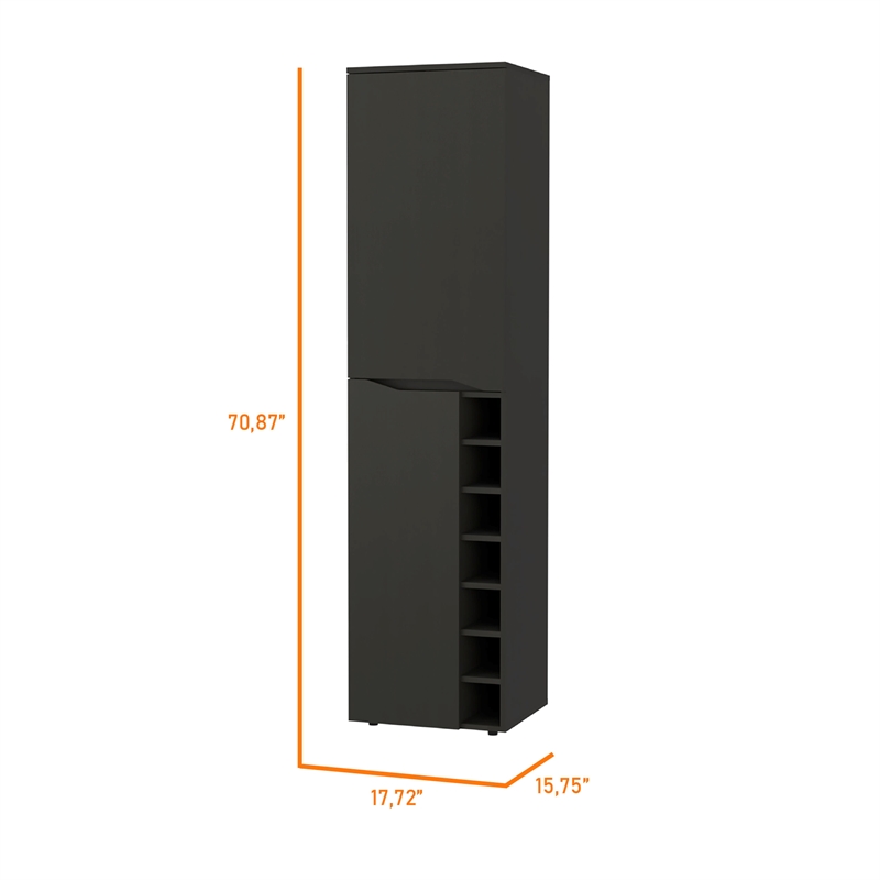 Boahaus Winchester Bar Cabinet (Black Wengue)