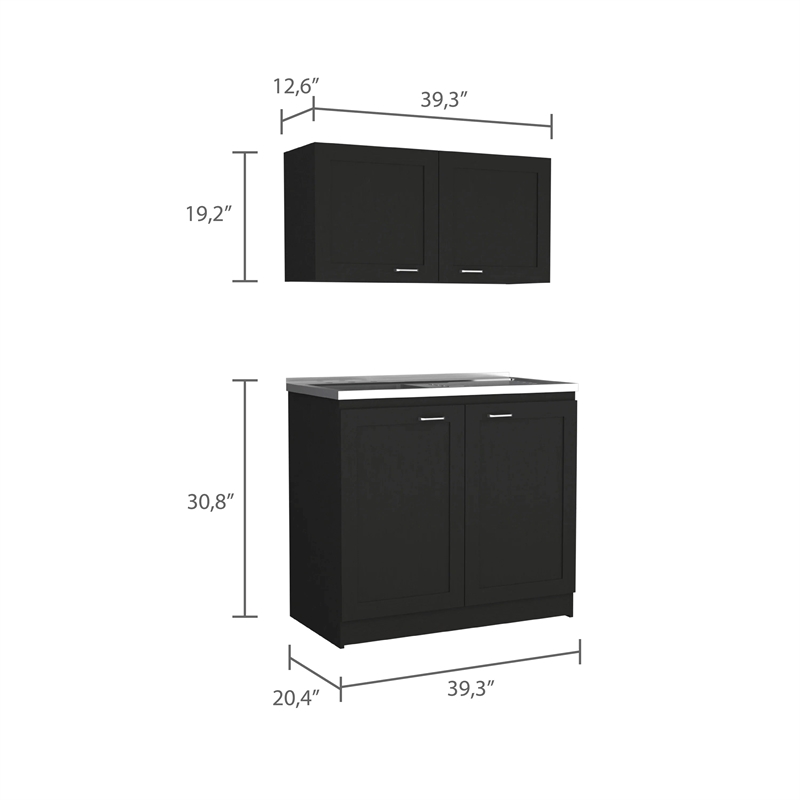Boahaus Montauban Cabinet Set (Black Wengue)