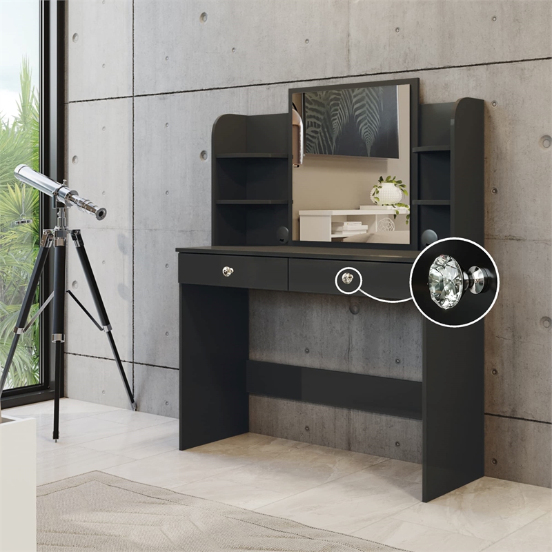 Boahaus Cixi Vanity Desk (Black)