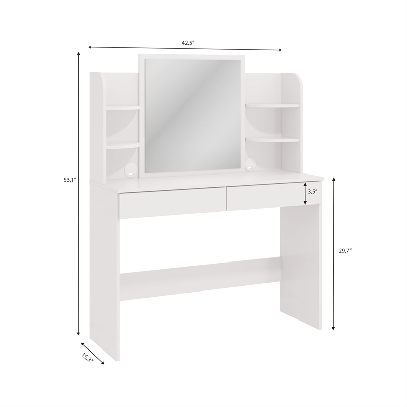 Boahaus Sophie Vanity Desk with Lights (Black)