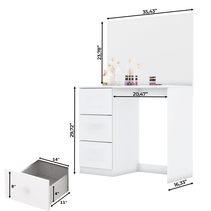 Boahaus Amelia Vanity Desk (White)