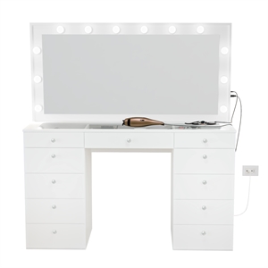 Boahaus Orla Vanity Desk (Crystal Ball Knobs)