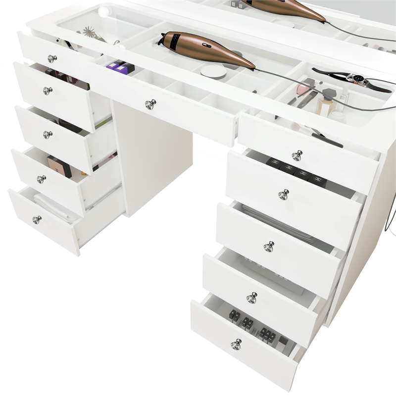 Boahaus Orla Vanity Desk (Crystal Knobs)