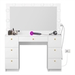 Boahaus Freya Vanity with Light Bulbs (White)