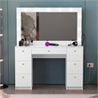 Boahaus Freya Vanity with Light Bulbs (White)