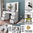 Boahaus Freya Vanity with Light Bulbs (White)