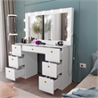 Boahaus Freya Vanity with Light Bulbs (White)
