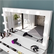 Boahaus Freya Vanity with Light Bulbs (White)