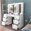 Boahaus Freya Vanity with Light Bulbs (White)