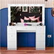 Boahaus Freya Vanity with Light Bulbs (White)