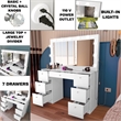 Boahaus Freya Vanity with Light Bulbs (White)