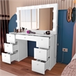 Boahaus Freya Vanity with Light Bulbs (White)