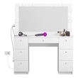Boahaus Freya Vanity with Light Bulbs (White)