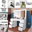 Boahaus Freya Vanity with Light Bulbs (White)