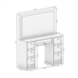 Boahaus Freya Vanity with Light Bulbs (White)