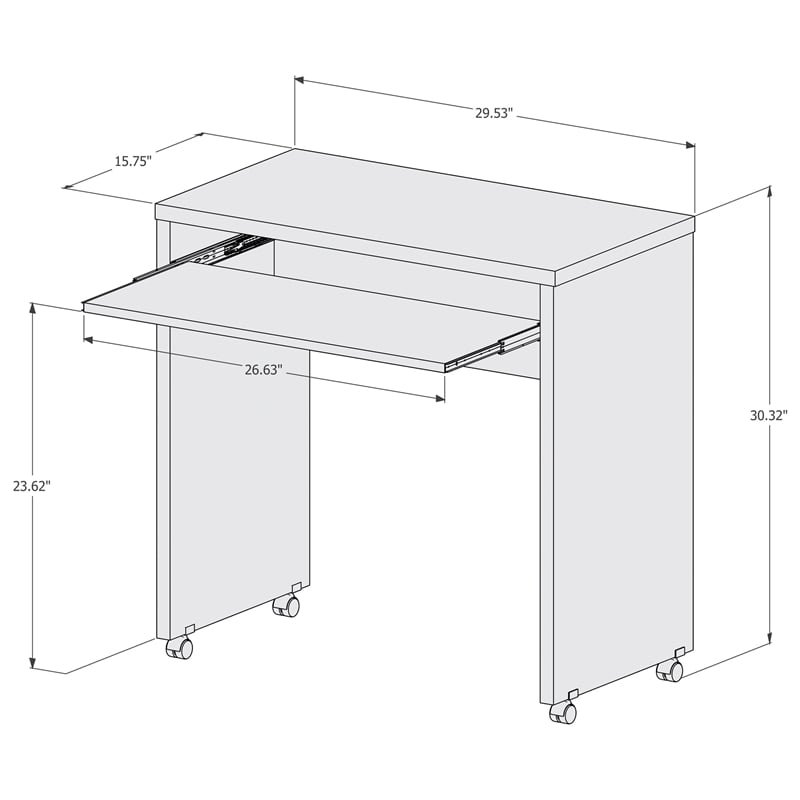Boahaus Kyoto Computer Desk (White)