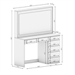 Boahaus Selene White Makeup Vanity Desk with LED Lights (Crystal Knobs)