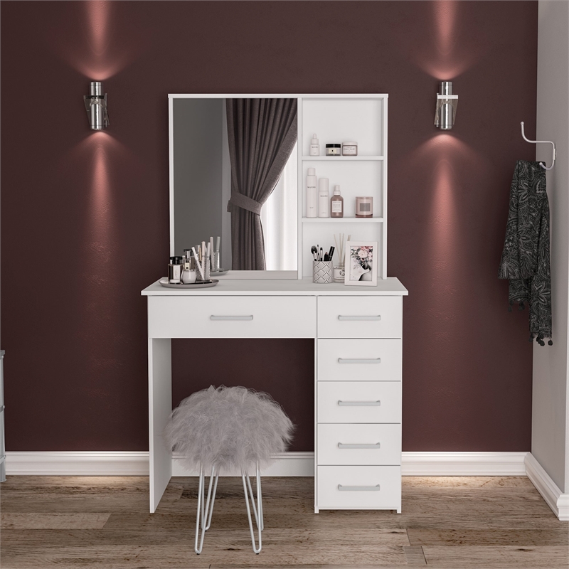 Boahaus Spes Makeup Vanity Table (White)