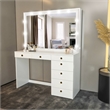 Boahaus Diana White Dressing Table Light Bulbs (Gold Knobs)