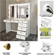 Boahaus Diana White Dressing Table Light Bulbs (Gold Knobs)