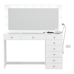 Boahaus Ketevan Makeup Vanity Desk (Crystal Knobs)