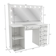 Boahaus Louise Makeup Vanity Desk (Basic Knobs)