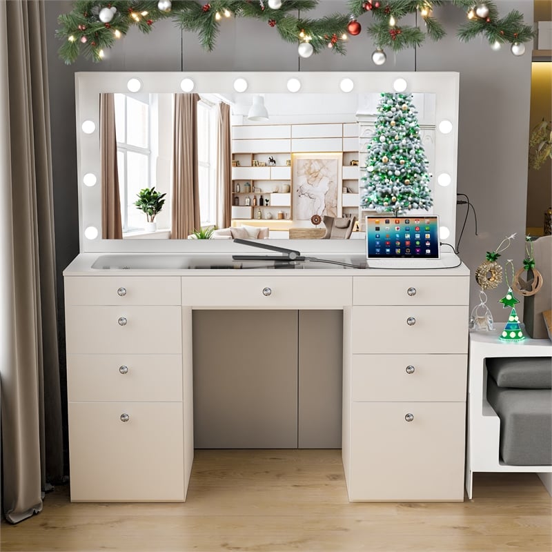 Boahaus Leonore Makeup Vanity Desk (Basic Knobs)