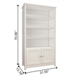 Boahaus Arboga Modern White Door Bookcase Open Shelves Manufactured Wood