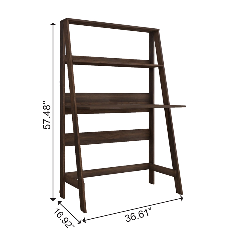 Boahaus Gumi Walnut Ladder Computer Desk