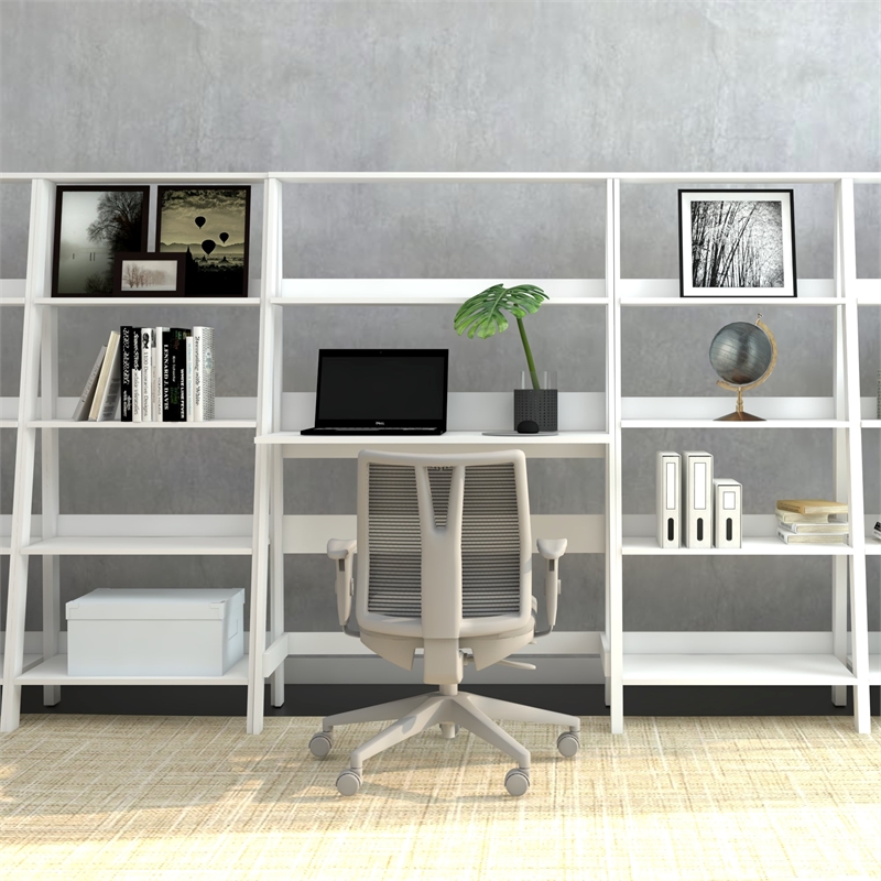 Boahaus Gumi White Ladder Computer Desk
