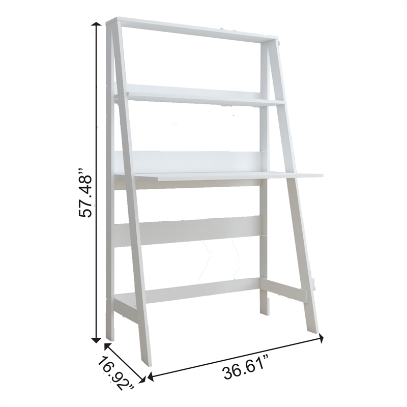 Boahaus Gumi White Ladder Computer Desk