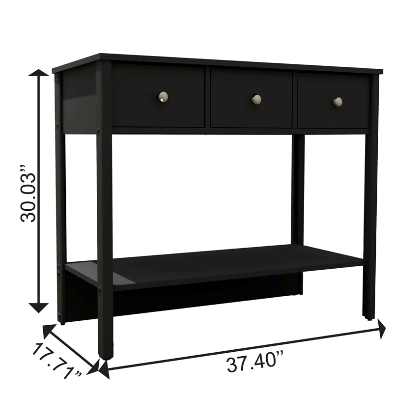 Boahaus Pierrefort Modern Black Console Table for Living Room