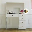 Boahaus Matilda Modern White Vanity Makeup Desk (Golden Knobs)