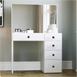 Boahaus Matilda Modern White Vanity Makeup Desk (Golden Knobs)