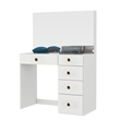 Boahaus Matilda Modern White Vanity Makeup Desk (Golden Knobs)