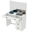 Boahaus Matilda Modern White Vanity Makeup Desk (Golden Knobs)