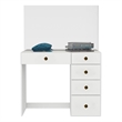 Boahaus Matilda Modern White Vanity Makeup Desk (Golden Knobs)